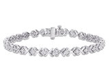 1.75 Carat (ctw) Lab-Created Moissanite X-Link Tennis Bracelet in Sterling Silver